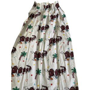 Vintage 1988 California Raisins Curtain Panel Dancing Fabric Craft Cutter Trees